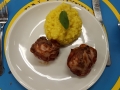 Brät-Muffins mit Safranrisotto und Fenchelgemüse